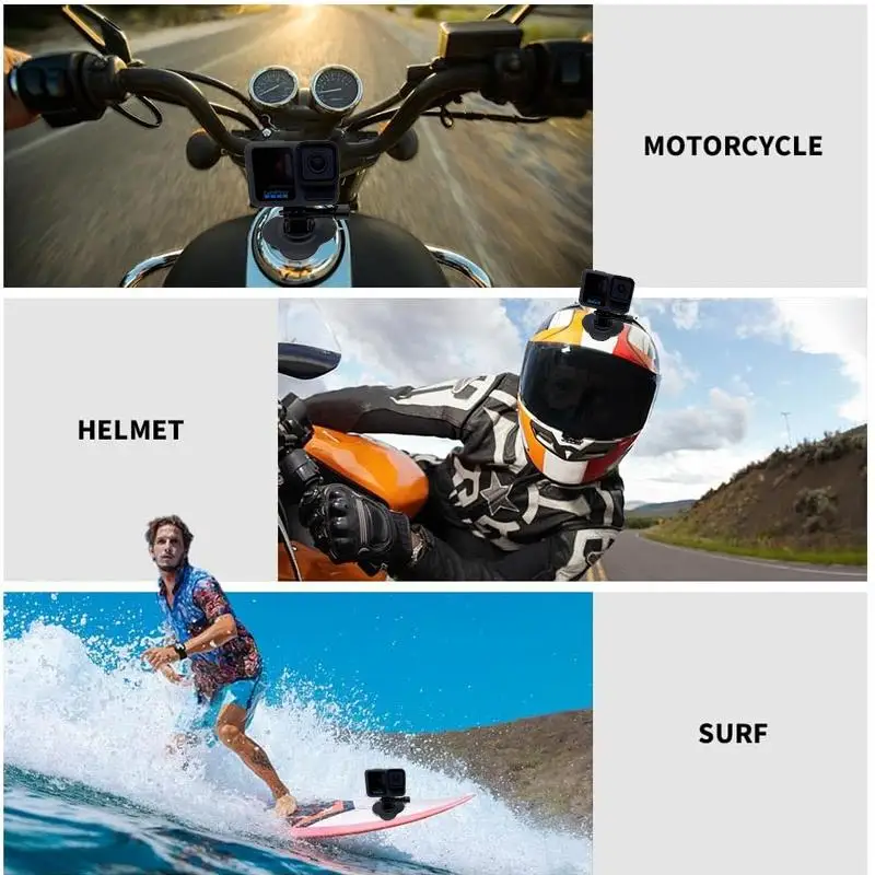 Klebe-Helmhalterungs-Set für Insta360 X6 X5 X4 GoPro 13 12 11 10 9 8 DJI Action 6 5 4 Universelles Sportkamera-Basiszubehör – Detail 6