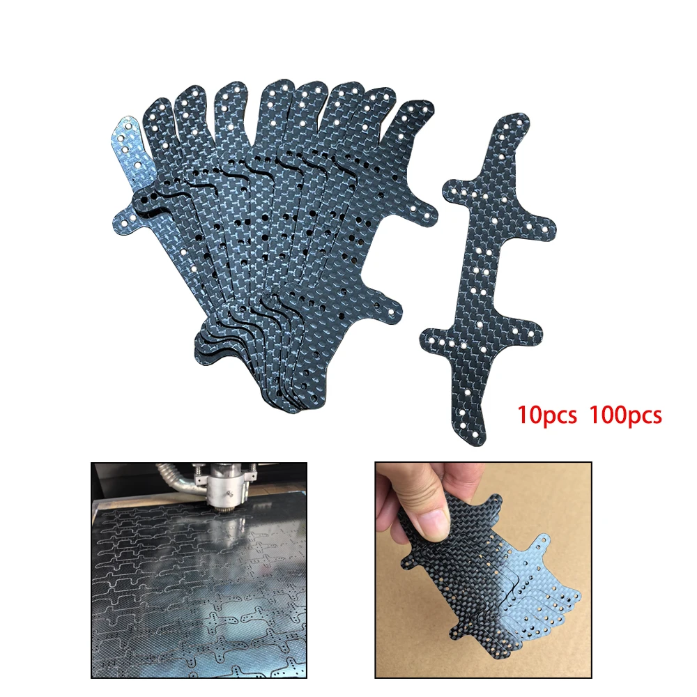 

10pcs 100pcs self-made 1.5mm Carbon Fiber No Typing Leading Rear Plate Front plate Parts for RC MINI 4WD Tamiya
