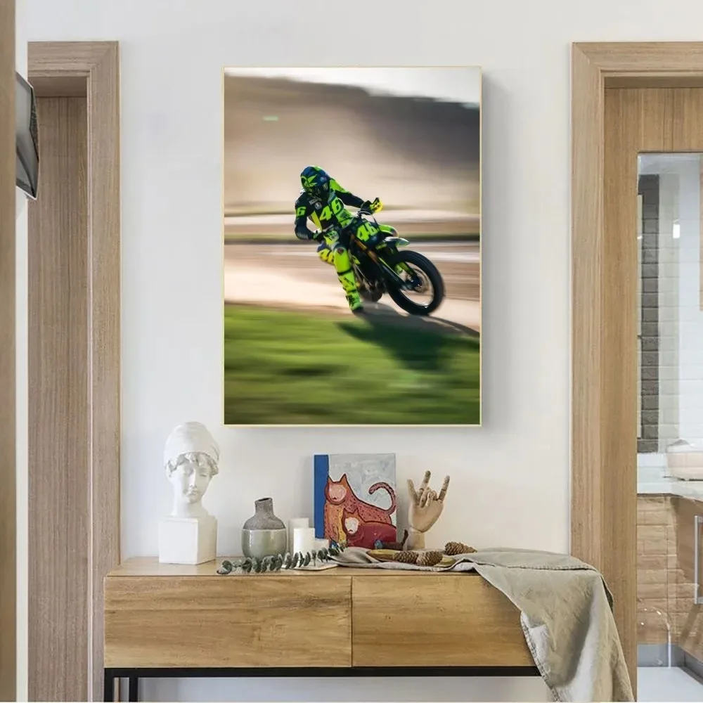 V-Valentino Moto Gp R-Rossi 46 Poster No Framed Poster Kraft Club Bar Paper Vintage Poster Wall Art Painting Bedroom Study