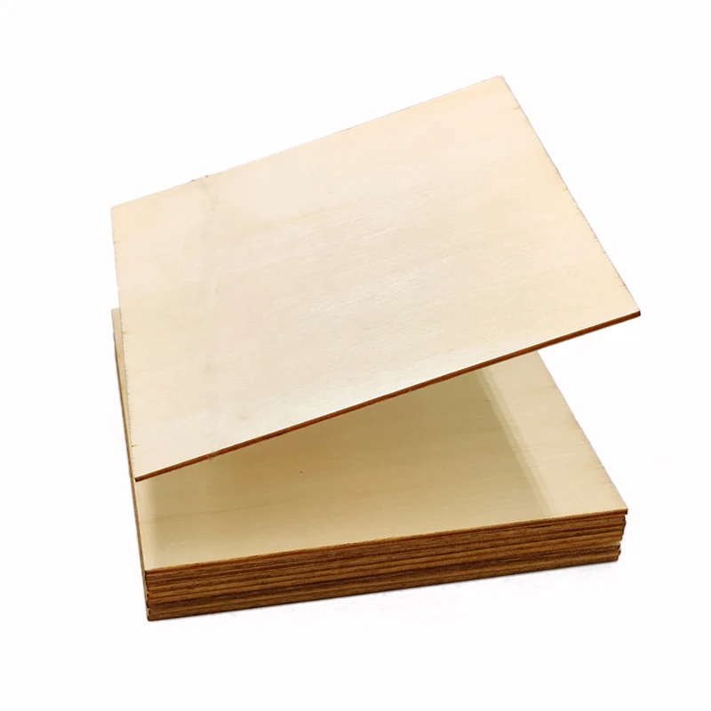 5pcs 100mm Wooden Squares for Crafts Unfinished Wood Pieces Blank Balsa Wood Sheets for Crafts Wood Burning Painting