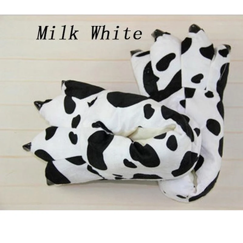 

Зимние теплые мягкие домашние тапочки для женщин и мужчин, забавные плюшевые тапочки в виде лап животных, рождественских монстров и динозавров