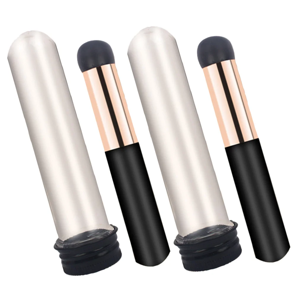2 Pincéis de Lábios para Batom, Aplicador de Silicone, Mistura Suave, Estojo Incluído, Multifuncional para Gloss Labial