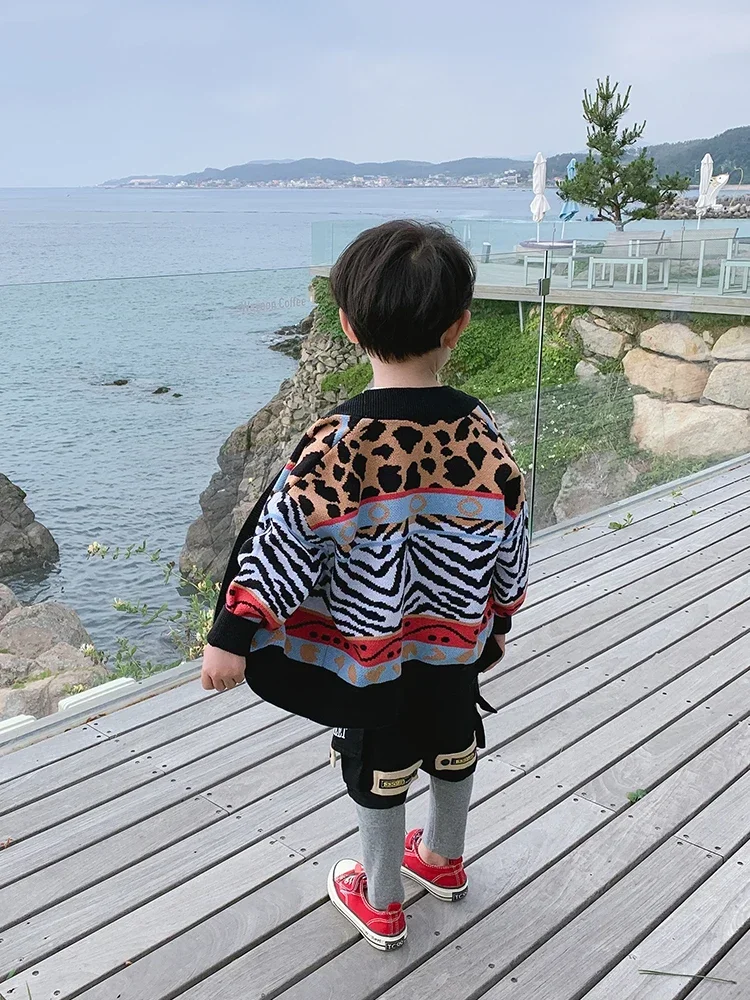 

Boys Sweater Cardigan Coat Children Baby Sweater Pullover Sweater Boy Children Winter Western Style Children's Clothing