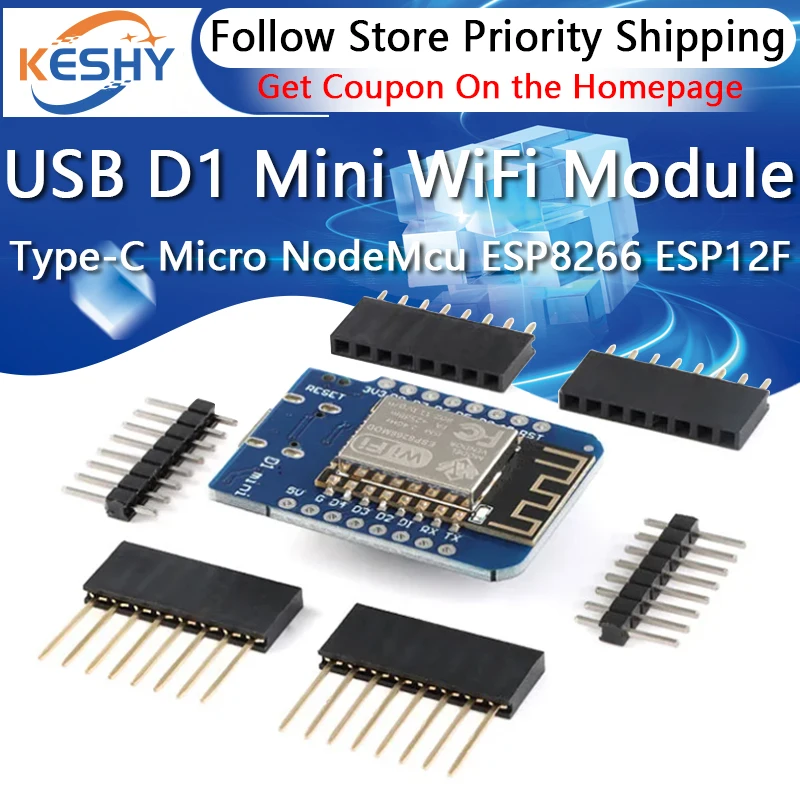 

Type-C Micro USB D1 Mini NodeMcu ESP8266 ESP-12F Mini NodeMCU Lua 4M Bytes WiFi Module Wireless WiFi Module for Arduino