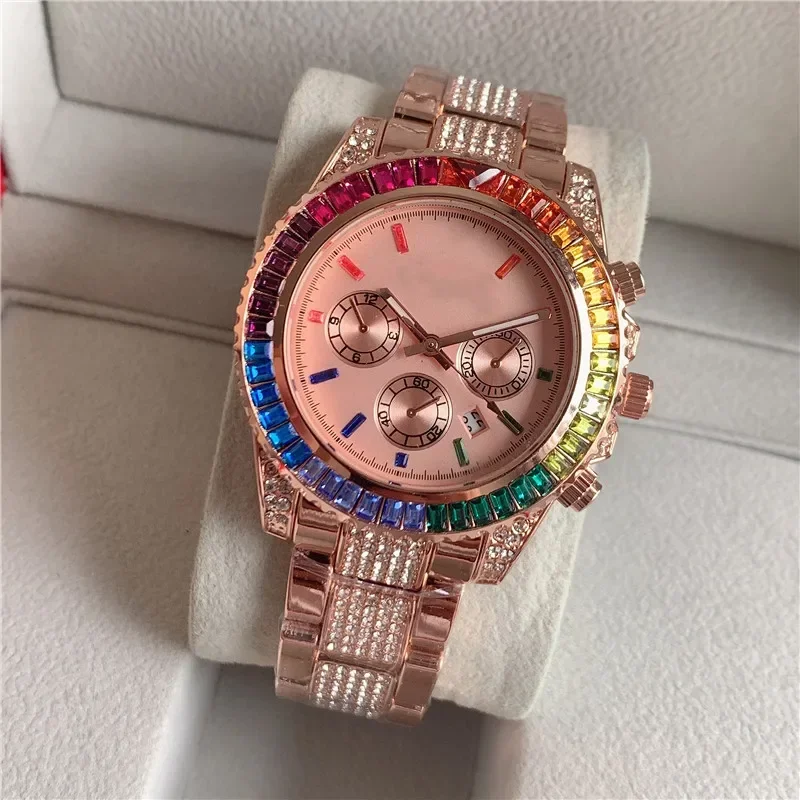 Fashion Colored Diamond High-quality Men's Quartz Watch ONOLA Silicone Tape Waterproof Watch Clock Man
