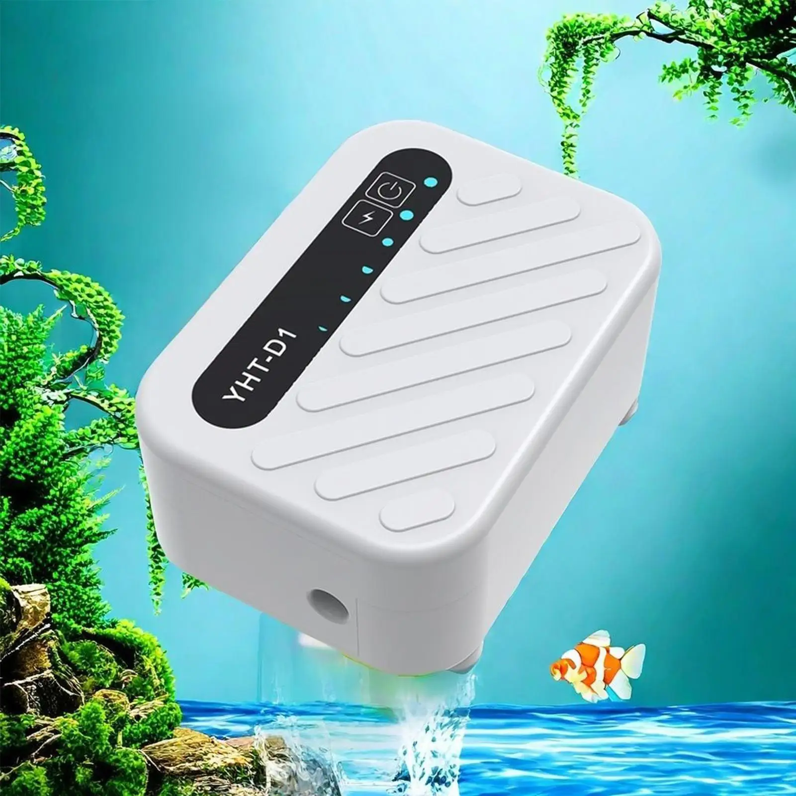 حوض السمك مضخة هواء هادئة المحمولة حوض السمك مهوية USB قابلة للشحن مهوية للخارجية داخلي بركة الزراعة المائية السلاحف البلمة