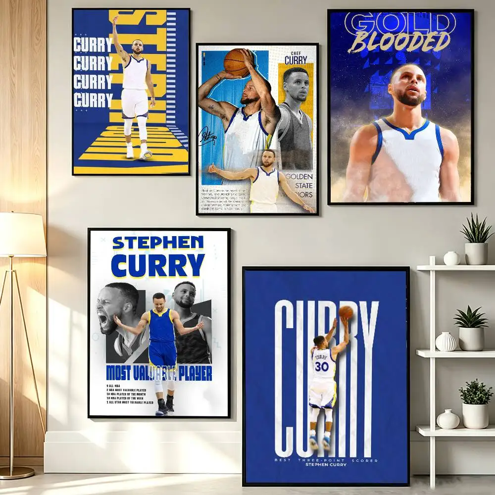 Superstar Stephen C-Curry Poster HD Self Adhesive Waterproof Wall Art Ideal for Home Office Dorm Gift