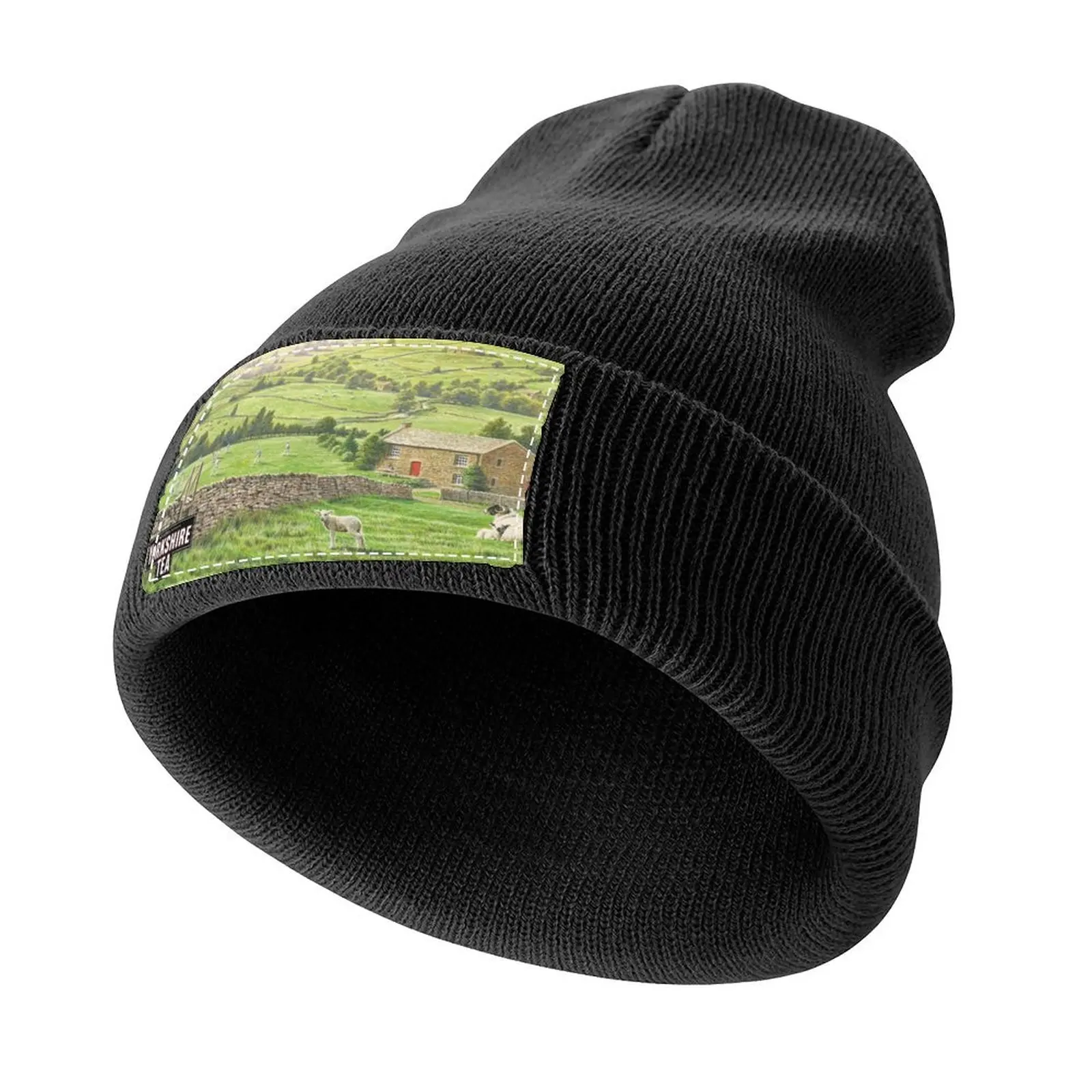 Yorkshire Tea landscape with logo Knitted Cap foam party Hat Anime Hat Mens Hats Women's