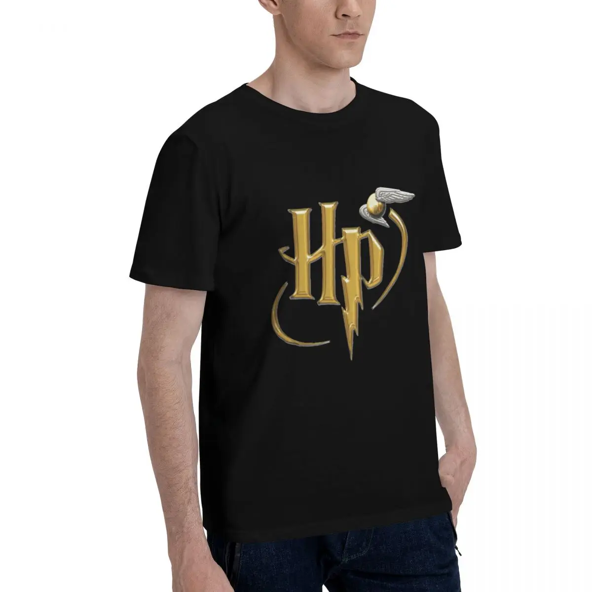 Harry Potter Men's 100% Cotton Short Sleeve T-shirt Top Loose Tshirt