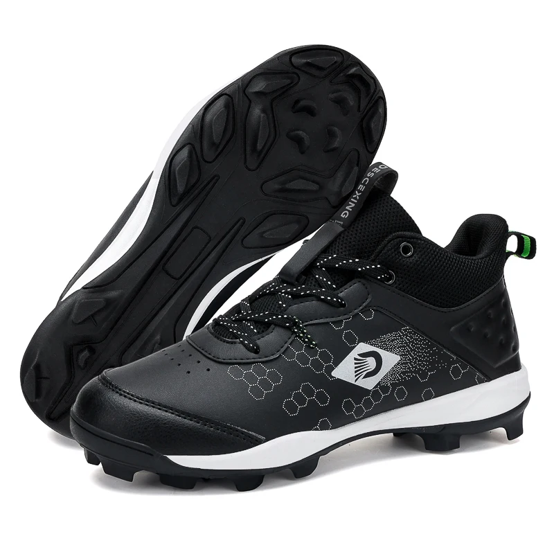 Youth Mid-Top Baseball Softball Cleats - Non-Slip Spiked Athletic Shoes for Teen Training & Competition