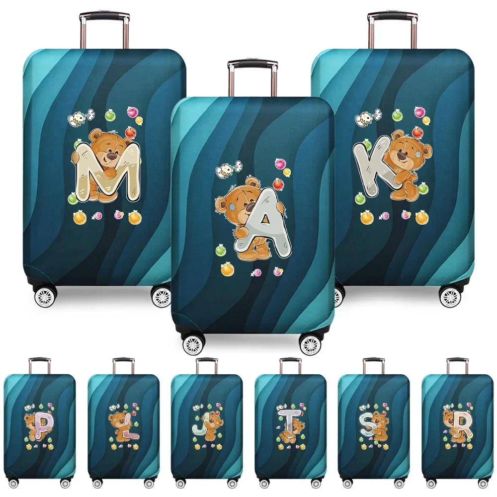 Stretch Fabric Luggage Protective Cover Dust Cover Anti-Scratch Suitcase Suit for 18-32 Inch Bag Bear Pattern Travel Accessories