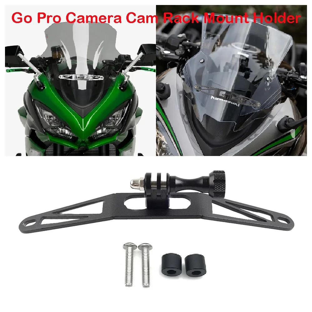 

Подходит для Kawasaki Ninja 1000SX ABS 2020-2024 мотоцикла, переднее лобовое стекло, кронштейн для камеры Go Pro, кронштейн для крепления камеры, держатель для стойки