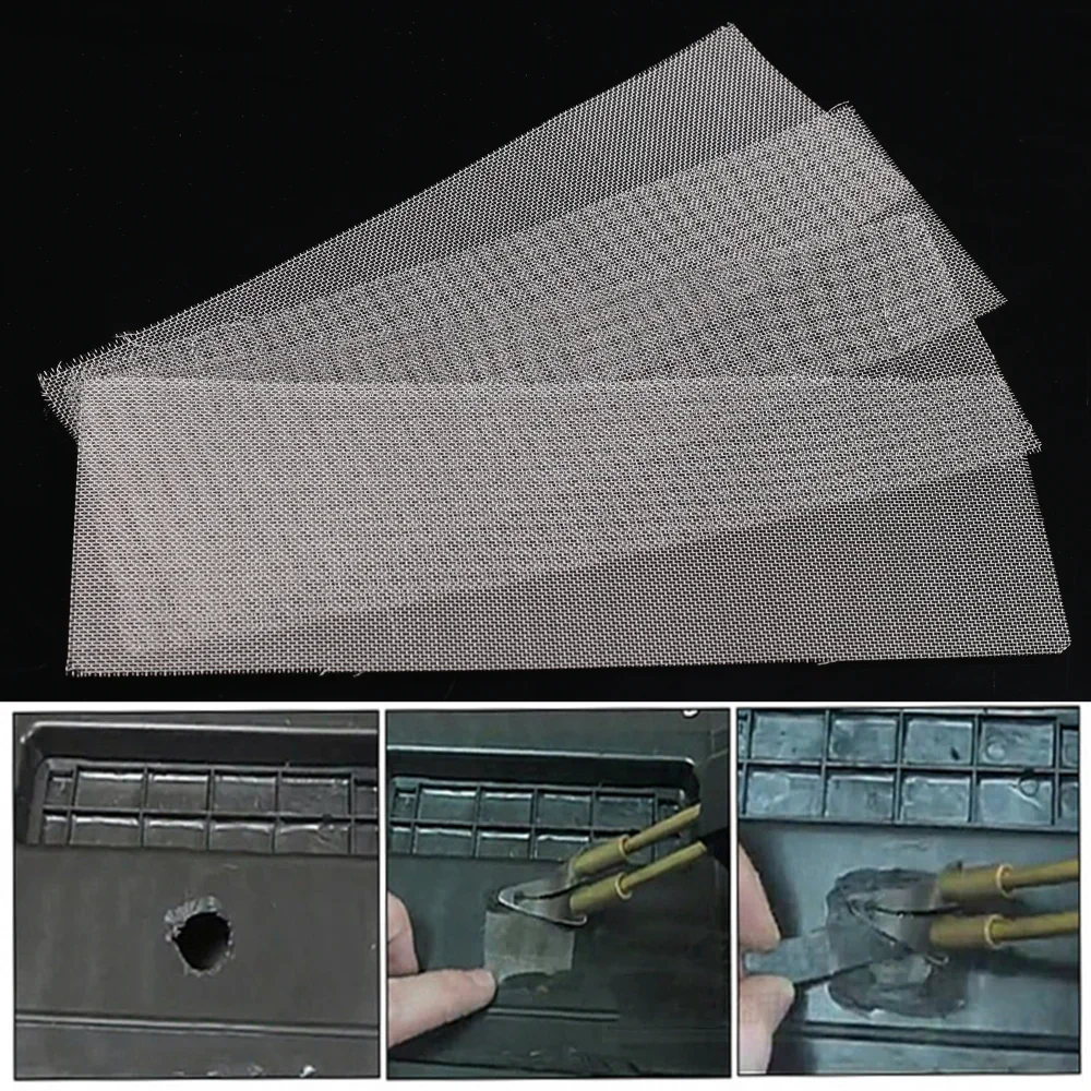 

10Pcs Car Bumper Stainless Steel Repair Nets Plastic Crack Repair Mesh Nets For Bumper Body Vents Welding Tools Car Accessories