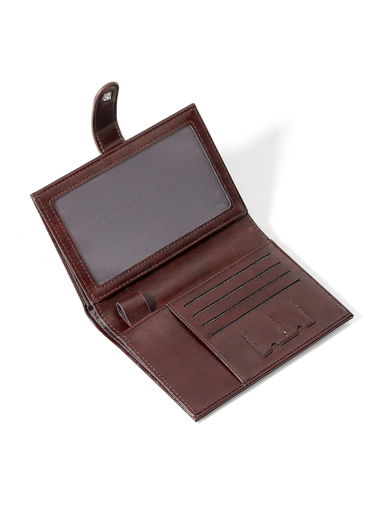 Porta passaporto minimalista da lavoro in ecopelle, organizer per documenti e carte da viaggio unisex per uomo e donna