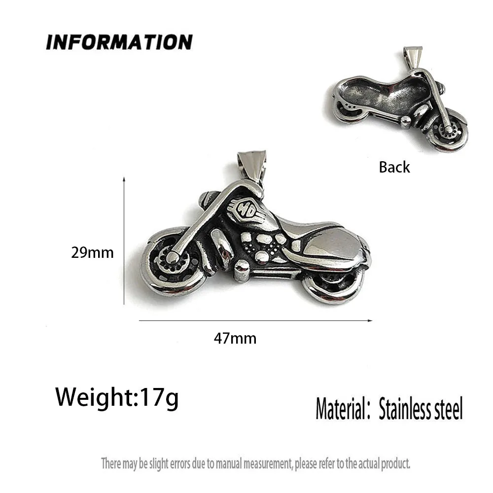 Retro cast motorcycle stainless steel pendant, waterproof and non-fading blackening process, bulk sales of accessories