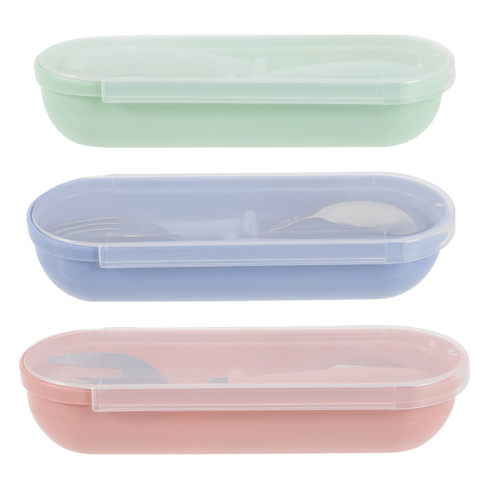 

3 set Toddler Spoon Infant Cutlery Set Baby Eating Utensils Stainless Steel ABS Kids Fork Spoon Kit Portable Storage Lightweight