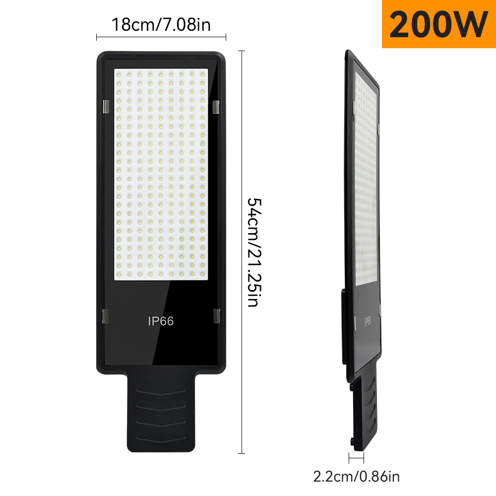 LED-Straßenlaterne mit hoher Helligkeit, AC85-AC265V, Straßenlaterne für den Außenbereich, 200 W, leistungsstarke Wandleuchte, 216 LEDs, IP66, wasserdichte Gartenleuchten – Detail 2