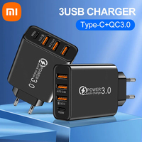 Xiaomi Original Fast Charger 4-ports USB Type-C Quick Charging Head PD 20W QC3.0 Wall Charger Adapter EU/US Plug For IPhone