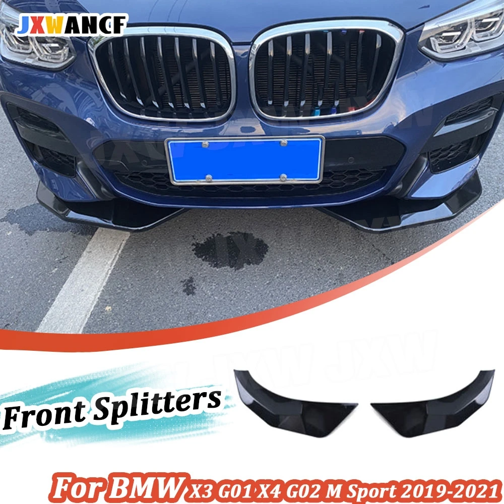 

JXWANCF 2Pcs/set FRP Front Bumper Lip Chin Splitters For BMW X3 G01 X4 G02 M Sport 2019-2021 Carbon Fiber Front Chin Splitters