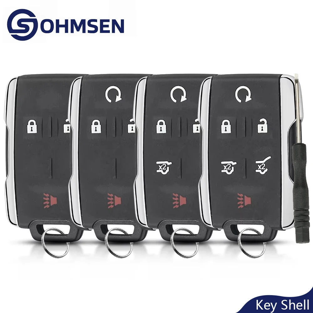 

OHMSEN for GMC Yukon XL Chevrolet Tahoe Suburban Silverado 1500 2500 Keyless Entry Remote Key Fob Shell Case 3/4/5/6 Button