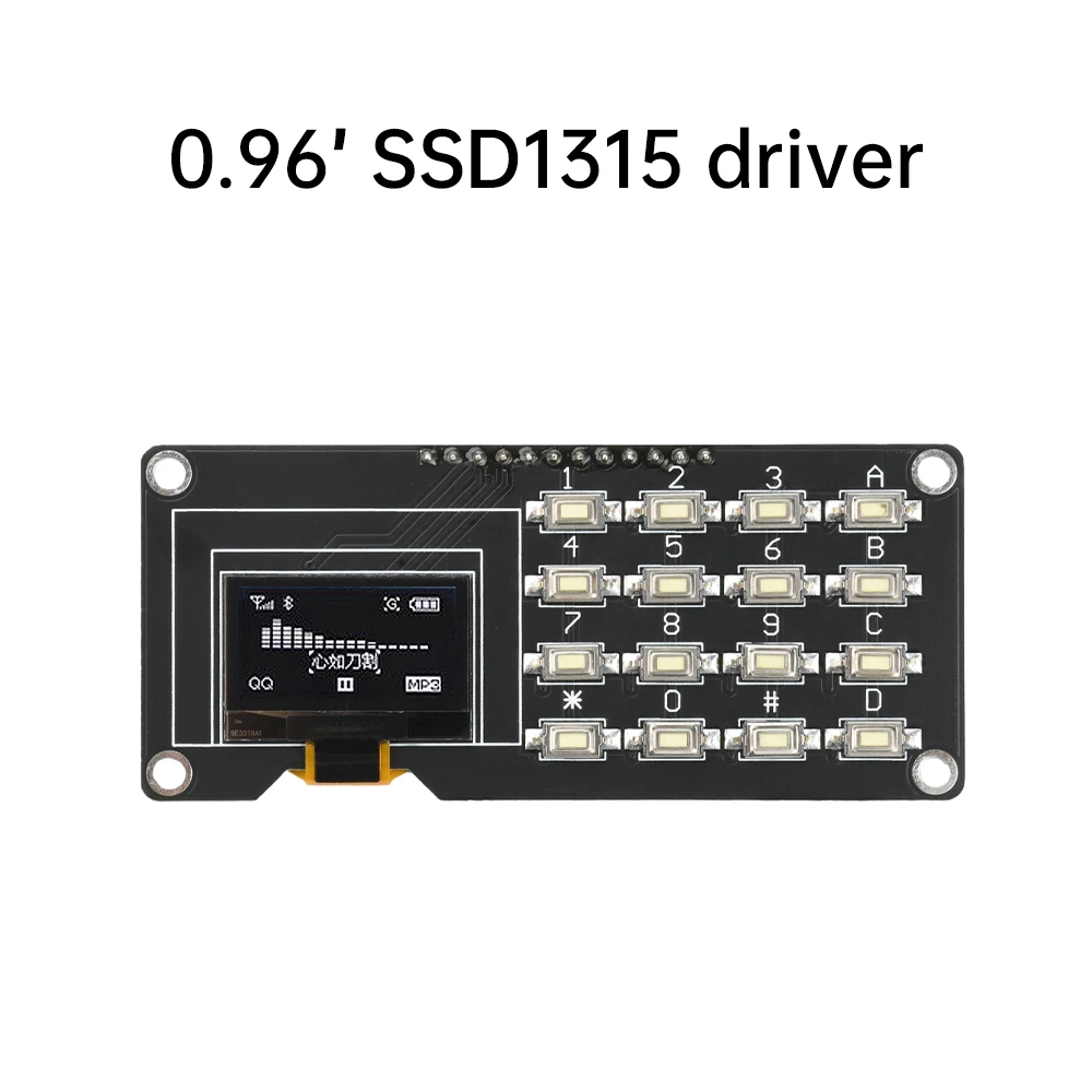 0.96 /1.3 inch IIC OLED display SSD1106 SSD1315 with 4x4 keyboard 16P button Display Module Screen Module Electronic Kit