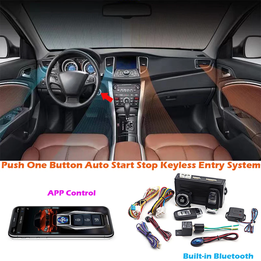 

Car Mobile Phone Bluetooth-compatible Remote Start System Locking Engine Long Range Keyless Entry Kit Accessory