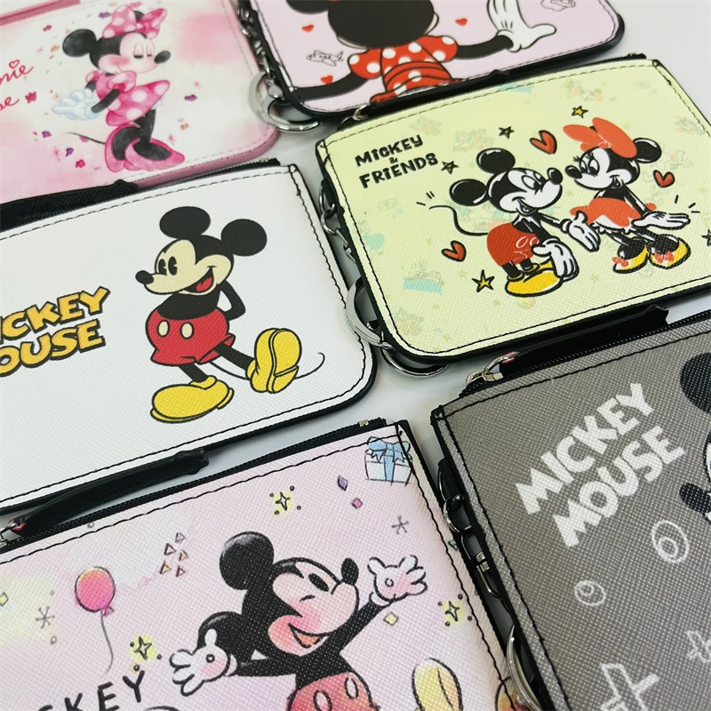 Disney Mickey Minnie 8841 Anime Card Holder Cartoon Storage Bags Coin Wallet Handbag Kid Girl Birthday Gift