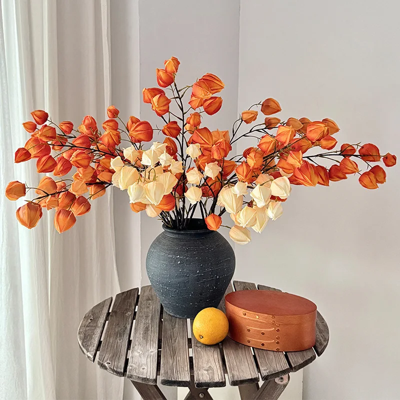 Artificial 1m Lantern Flower Branch Wedding Floral Material Party Event Supplies Bedroom Table Vase Decor Photo Props - view 3