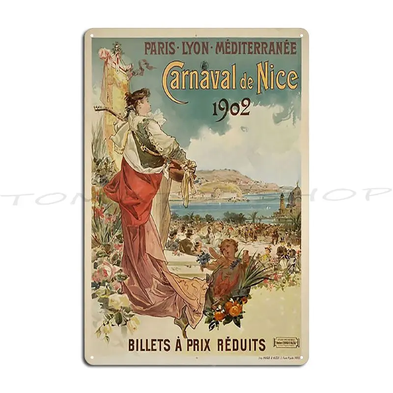 Pancarte en métal vintage Reine de Joie Victor Joze Queen Of Joy 1892, pour la décoration de cuisine, thème fête vintage, affiche en étain