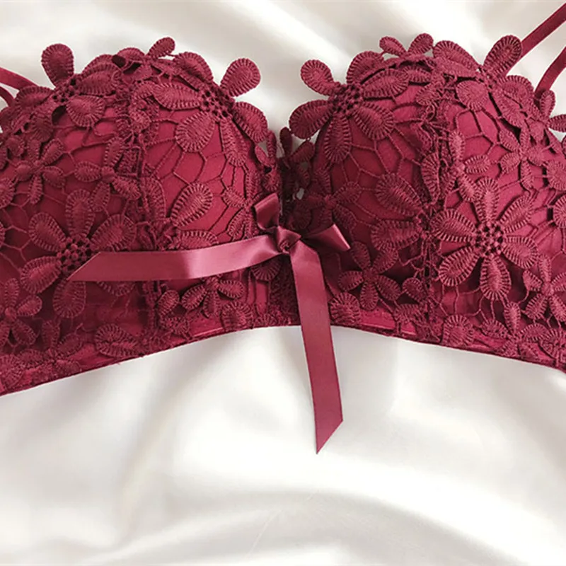 Seamless Sexy Lingerie for Women Push Up Bra Elegant Embroidery Floral Bralette Brasieres Para Mujer Sujetadores Lenceria