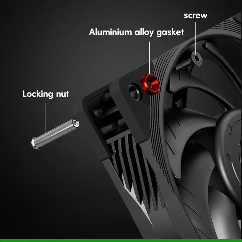 U55C Aluminium Alloy Screws Gaskets for PC Gamer Case Cooling Fans Paket 4