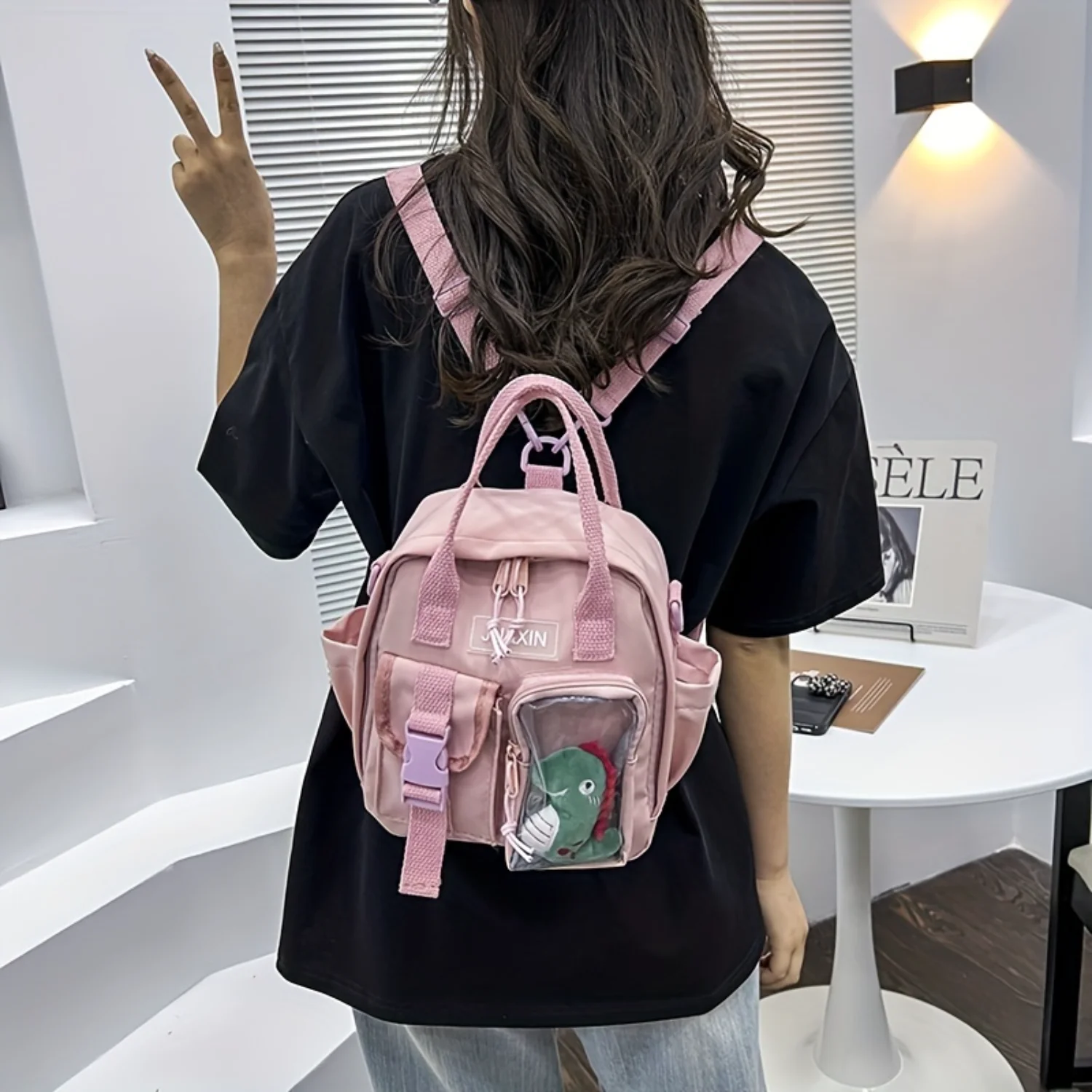 Mini Cute Dinosaur Backpack, Solid Color Fashion Casual Simple Unique Backpack, Trendy Versatile Travel Purse