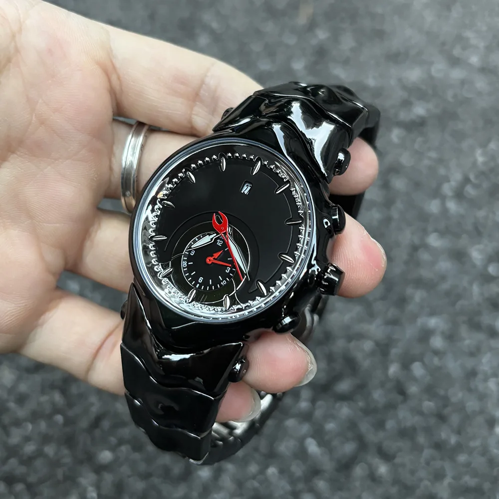 

Уникальный искусственный циферблат Y2K, креативный дизайн, разные формы, мужские часы, водонепроницаемые кварцевые часы, мужские светящиеся стальные часы, мужские часы