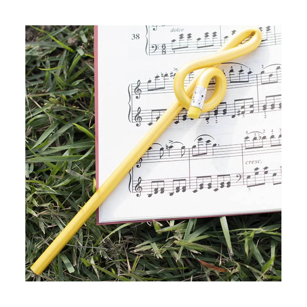 Imagem -05 - Estudantes Lápis Nota Musical Lápis com Borracha Lápis de Música Colorida de Madeira Treble Clef Bent Pencil 12 Pcs