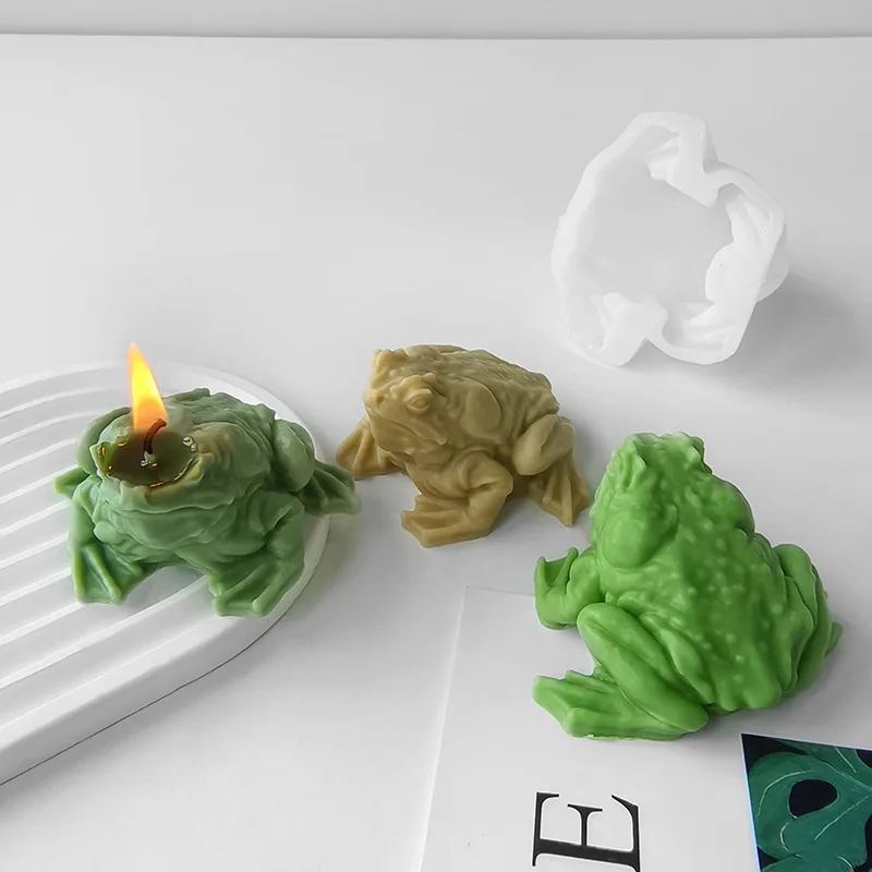 Wildfrosch-Kerzenform aus Silikon, 3D Kröten-Gießform für Gips, Tier-Harz-Seifenform, DIY Schokoladen-Eiscreme-Backform, Heimdekoration