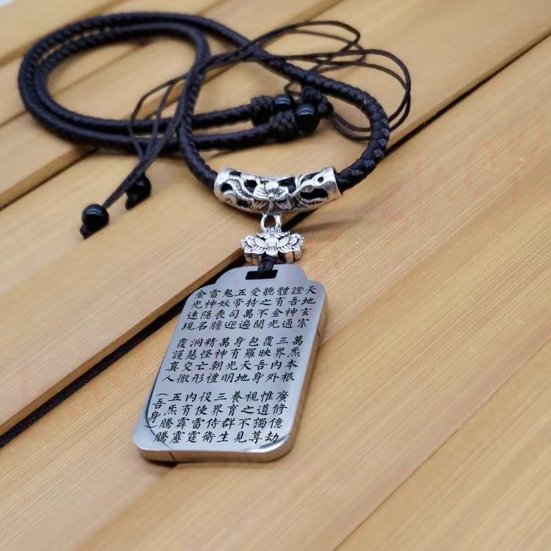 Auspicious Pendant Necklace for Men and Women, Golden Light, divine Curse, Taoist personal Accessories, exquisite car safety pen