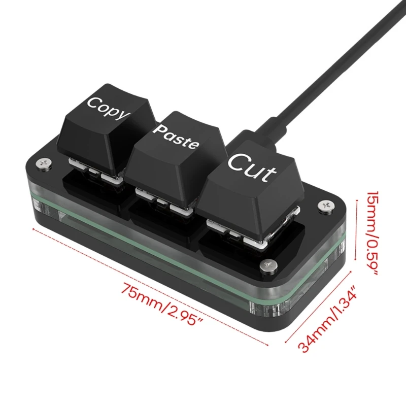 Mini clavier jeu personnalisable Macropad à 3 touches, clavier programmation RVB