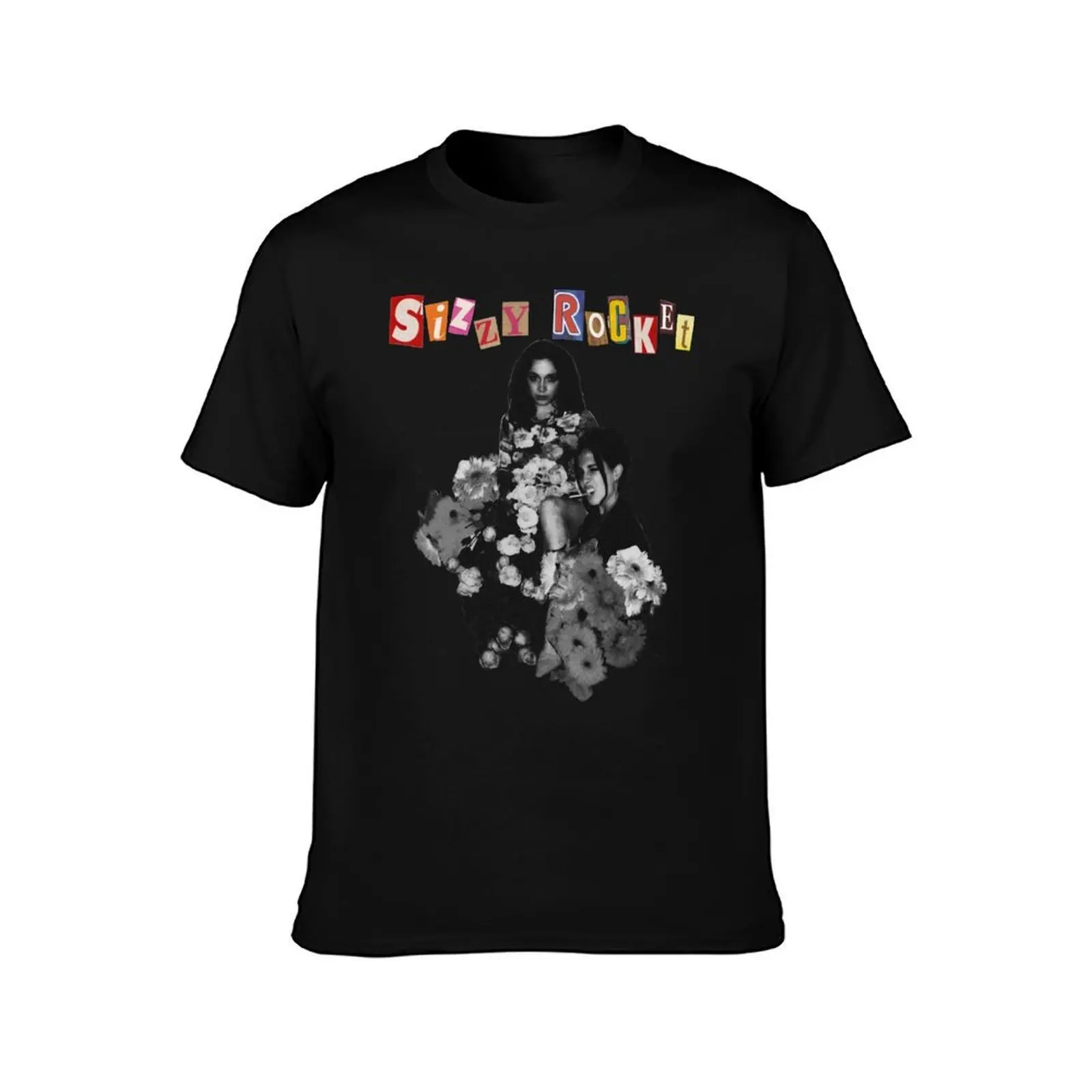 Sizzy Rocket With Flowers T-Shirt Fashion Simple Casual Tee Shirt T-Shirt