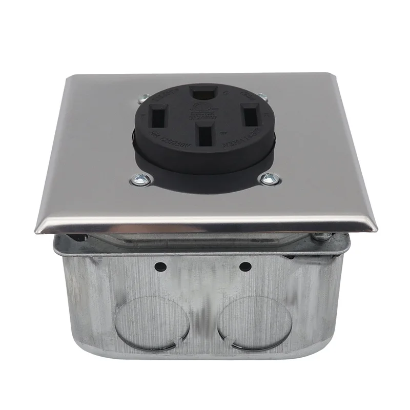 

50A RV power interface 125/250V AC, embedded metal panel socket set