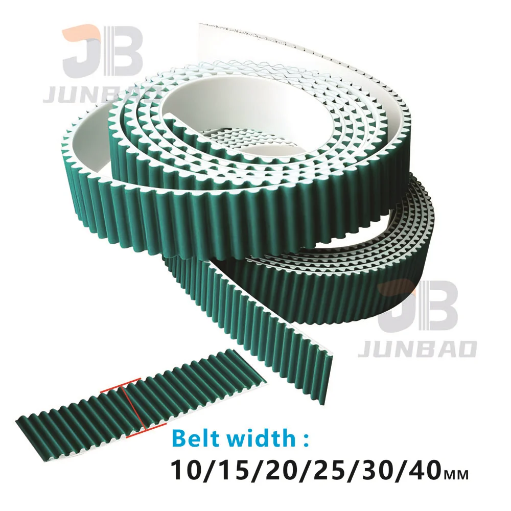 Custom Green High Quality HTD 3M S3M PU Open Timing Belt Width: 10 15 20 25 30 40MM Black Polyurethane Transmission Belt White