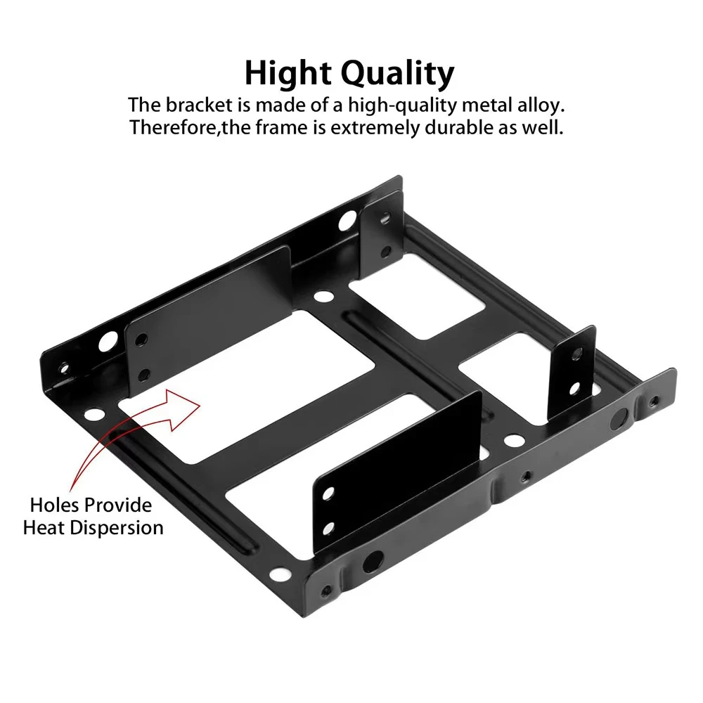 Metal Material 2.5" To 3.5" Dual Hard Drive Bay Mounting Bracket - 2 X 2.5" To 3.5" HDD / SSD Bracket Desktop Hard Drive Rack