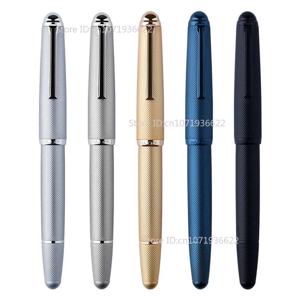 Majohn B27 Metal Brass PISTON INK ABSORPTION Fountain Pen Retro Plaid Writing Gift Ink Pen Brand New Genuine Product