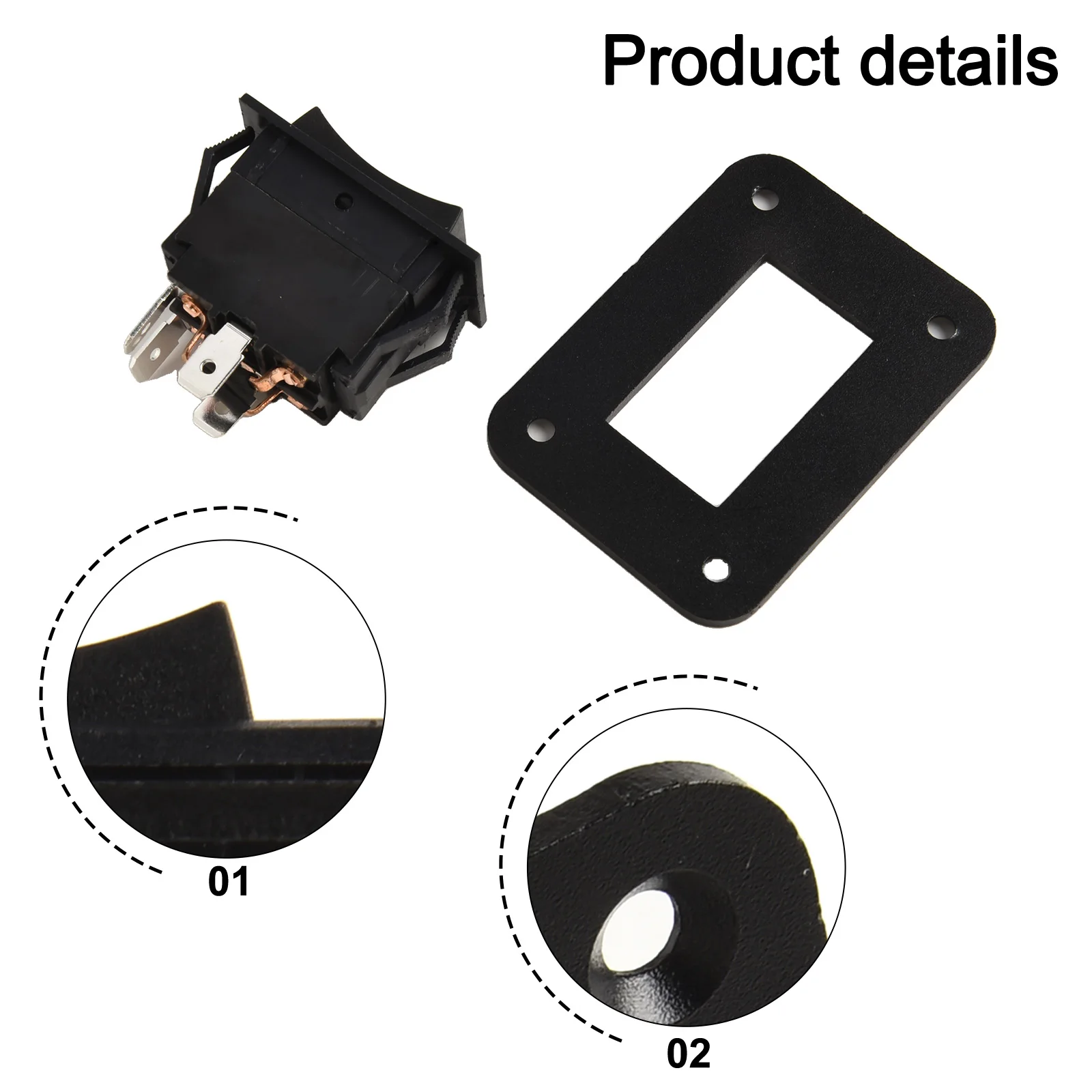 

For Automotive Use DPDT Switch 4 Pin Rocker Switch Forward Reverse Switch 20A 50VDC Rated Power Compatible With RVs