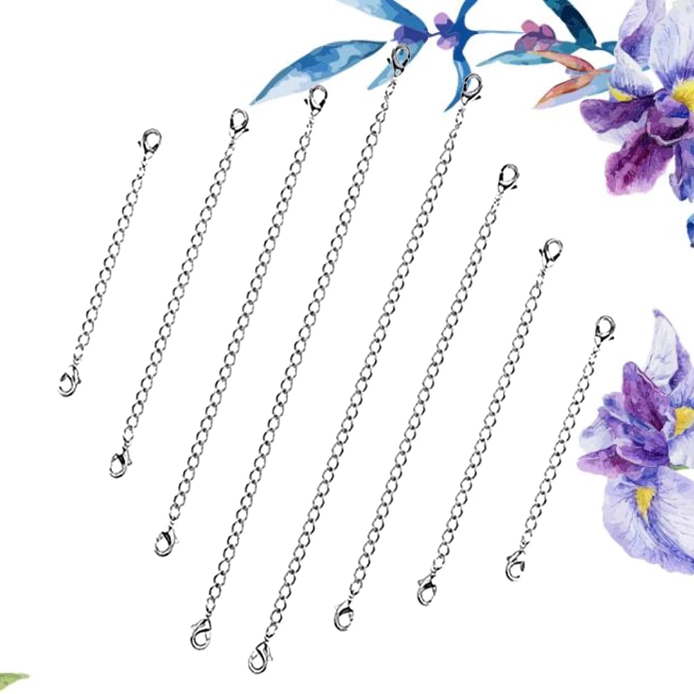 

8pcs Stainless Extender Chains Set 15cm 10cm 7cm 5cm Lobster Clasp Necklace Bracelet Extender Bracelet Jewelry Supplies