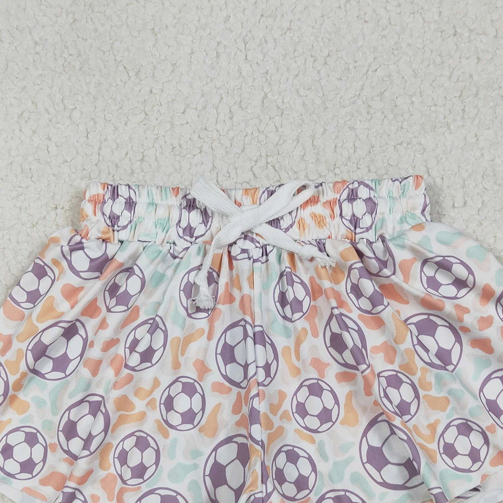 Baby Girls Colorful Leopard Football Shorts Summer Bottoms Fun Soccer Print for Little Ones