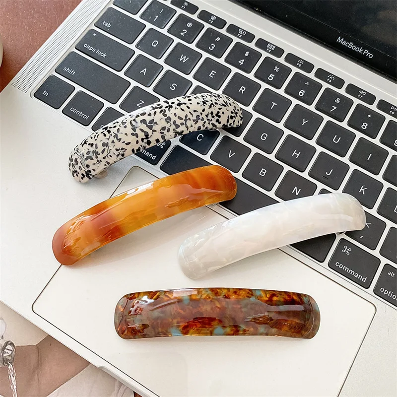 New Vintage Acetic Acid Hair Clips Trendy Print Hairpins Barrettes Hairgrip Spring Clip Hair Accessories For Women Headwear Gift image 2