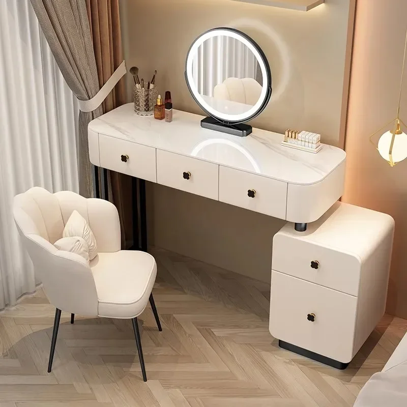 

Nordic Luxury Dressing Table White Fashion Makeup Dressing Table Woman Mirror Chair Tocador Maquillaje Home Furniture China