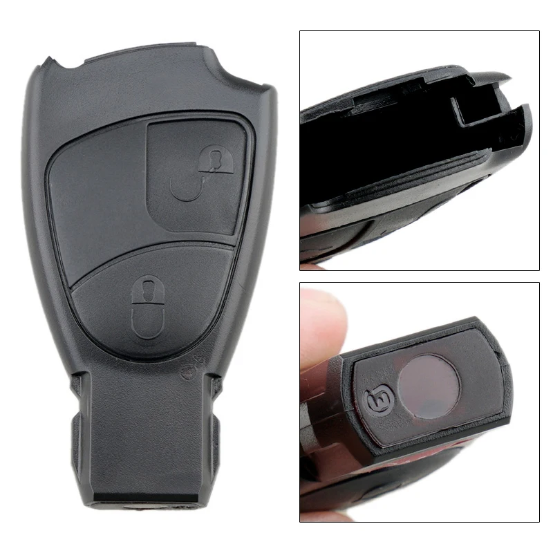 Substituição Car Key Shell Case, Smart Remote Cover, 2 botões, apto para Mercedes Benz Classe A, B, C, E, S, ML, CLK, CLS, SLK, CL