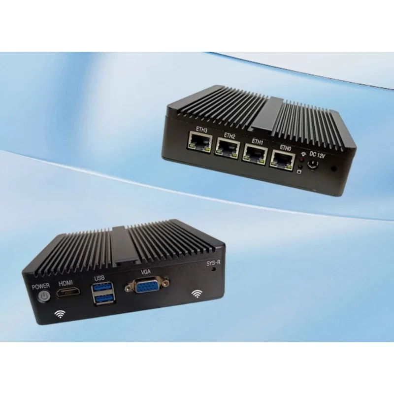 Fanless Mini PC OPNsense Router Intel Celeron N2940 Quad-Cores 4 LAN Ports Gigabit Ethernet Firewall Appliance Pfsense