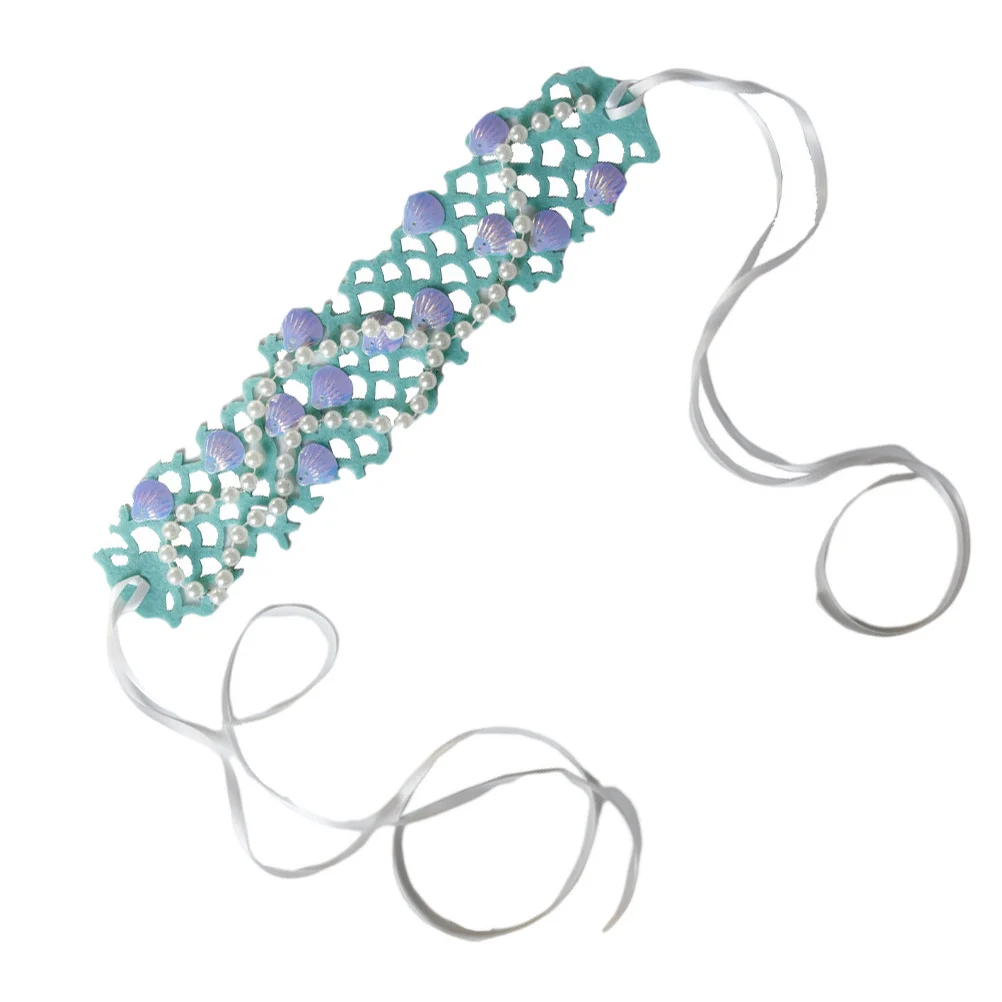 

1 шт., повязка на голову с цветком в форме ракушки для женщин, повязка для волос с блестками и жемчугом, женский головной убор, вечерние, фестиваль, косплей, головной убор для девочек